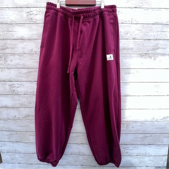 NEW XXL Womens Nike Jordan Flight Fleece Essential Jogger Pant Cherrywood Maroon - Picture 4 of 11